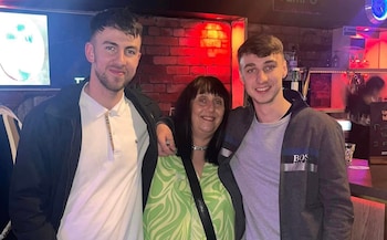 Mr Slater (right) with his mother Debbie Duncan and brother Zak