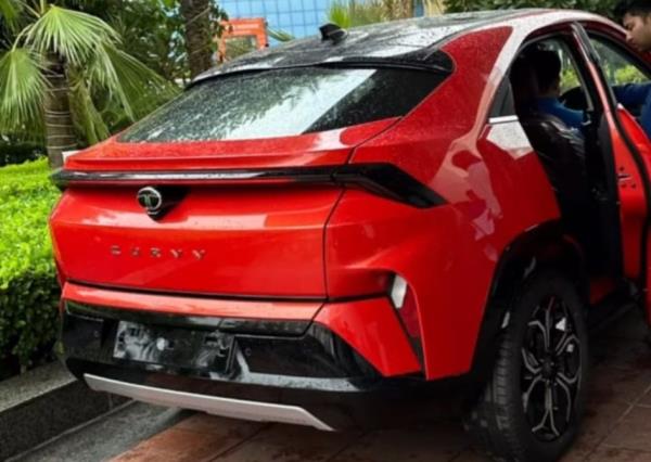 Tata Curvv Spotted Ahead Of Launch First Pictures Of Coupe SUV In Red