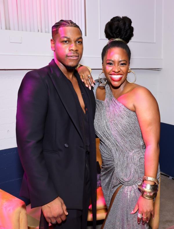 John Boyega and Teyo<em></em>nah Parris attend the Netflix premiere of 