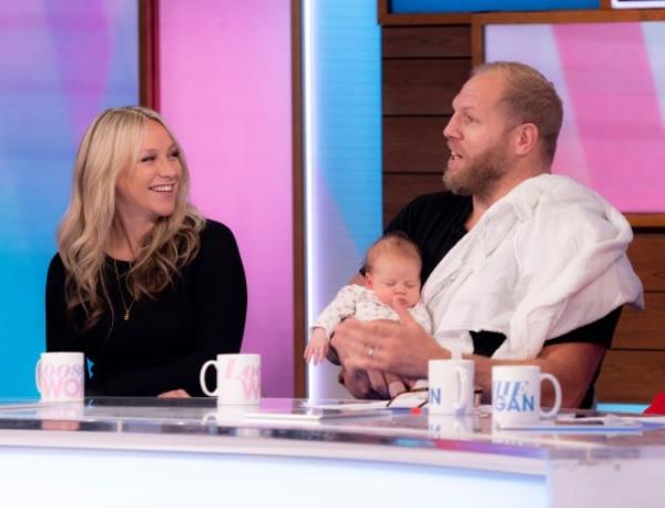 Chloe Madeley, James Haskell, Bodhi. 