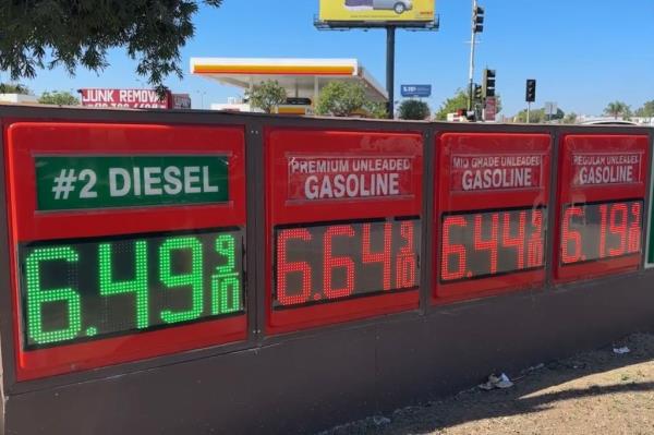 The rising California gas prices far exceeds the current natio<em></em>nal average of $3.96.