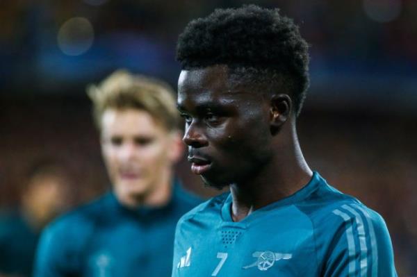 Bukayo Saka suffered a hamstring strain during Arsenal's recent defeat against Lens