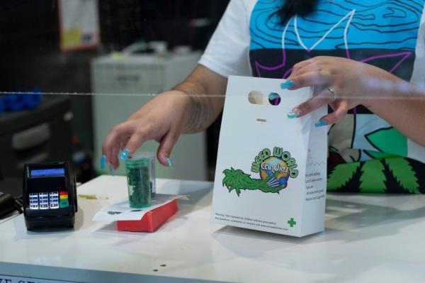 Costumers purchase marijuana supplies