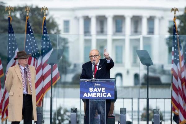 Former US President Do<em></em>nald Trump's perso<em></em>nal lawyer Rudy Giuliani.