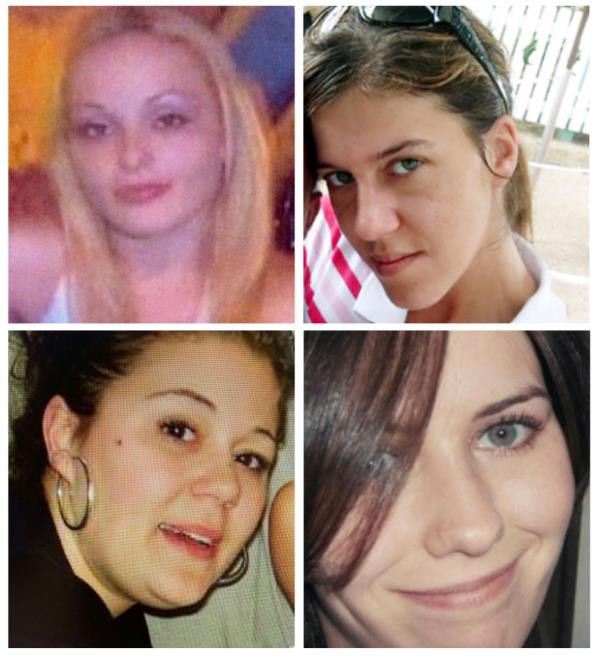 This combination of undated images provided by the Suffolk County Police Department, shows Melissa Barthelemy, top left, Amber Costello, top right, Megan Waterman, bottom left, and Maureen Brainard-Barnes. 