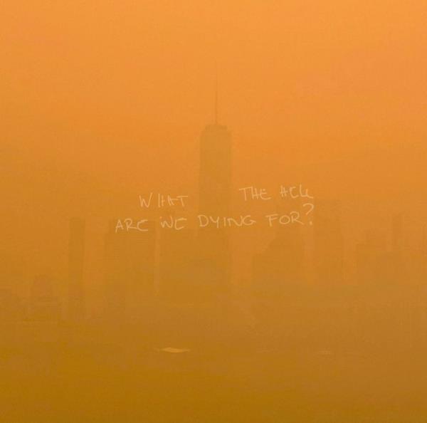 Shawn Mendes new single art, NYC under wildfire smoke