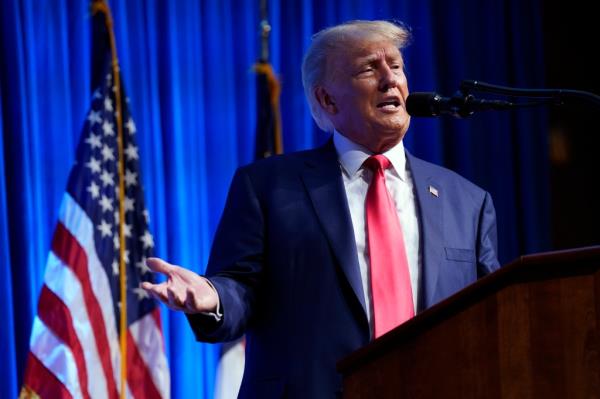 Trump speaking on Saturday.