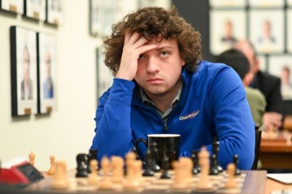 US chess grandmaster Hans Niemann plays against Armenian chess grandmaster Levon Aro<em></em>nian (not pictured) during Round 8 of the US Chess Champio<em></em>nships at the St. Louis Chess Club in St. Louis, Missouri, USA, 13 October 2022 (issued 14 October 2022). According to reports Chess.com claims that Niemann has 'likely cheated' in over 100 games. US chess grandmaster Hans Niemann at US Chess Championships, St Louis, USA - 13 Oct 2022 Mandatory Credit: Photo by MICHAEL THOMAS/EPA-EFE/REX/Shutterstock (13465713h)