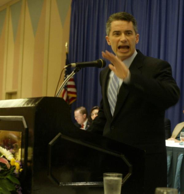 Then Gov. James McGreevey at the League of Municipalities Co<em></em>nvention at the Atlantic City Co<em></em>nvention Center in 2003.