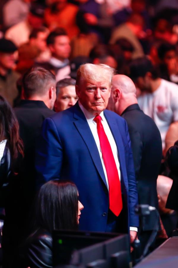 Trump is seen during the UFC 295 event at Madison Square Garden on November 11, 2023 in New York City. 