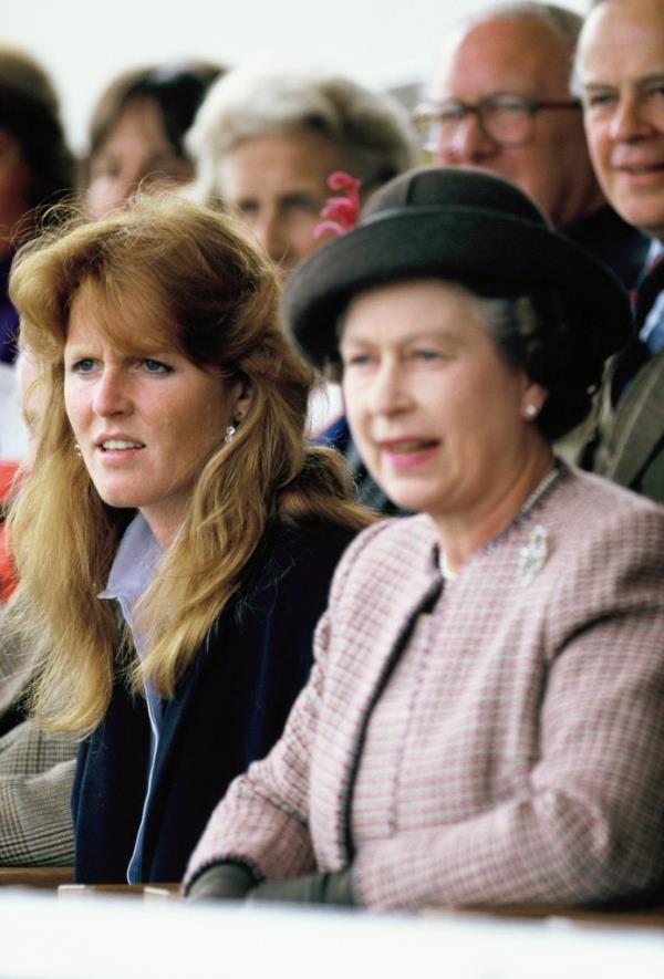 Photo of Queen Elizabeth and Sarah Ferguson. 