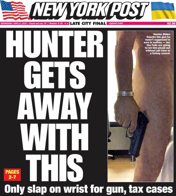 New York Post cover saying 
