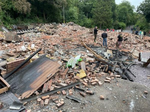 The rubble following the demolition (Picture: PA)