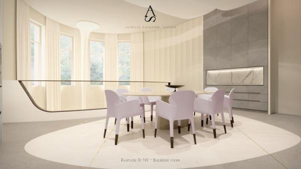 Interior of a living area in 3 Riverside Drive. 