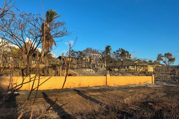 Homes damaged by fire are seen in Lahaina on the island of Maui in Hawaii, U.S., August 14, 2023.  