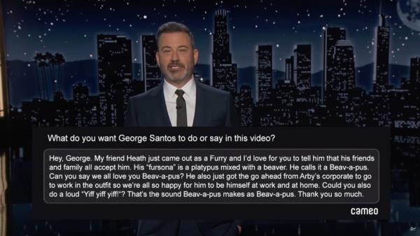 One of Kimmel's Cameo requests for Santos.