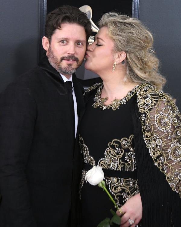 NEW YORK, NY - JANUARY 28:  Kelly Clarkson, Brandon Blackstock arrives at the 60th Annual GRAMMY Awards at Madison Square Garden on January 28, 2018 in New York City.  