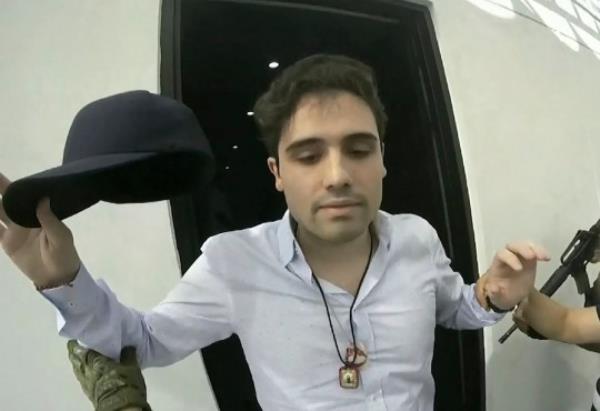 FILE - This f<em></em>rame grab from video, provided by the Mexican government, shows Ovidio Guzman Lopez being detained in Culiacan, Mexico, Oct. 17, 2019. Mexico extradited Guzman Lopez, a son of former Sinaloa cartel leader Joaquin ?El Chapo? Guzmn, to the United States on Friday, Sept. 15, 2023, to face drug trafficking charges, U.S. Attorney General Merrick Garland said in a statement. (CEPROPIE via AP File)