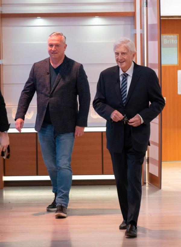 Sir Michael Parkinson and Mike Parkinson 'Good Morning Britain' TV show, London, UK - 27 Nov 2019