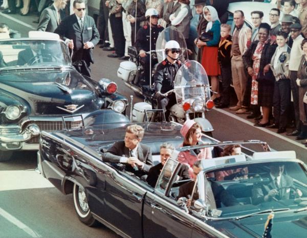 President John F Kennedy, First Lady Jacqueline Kennedy, Texas Governor John Connally, moments before the president was shot in Dallas, Texas, on Nov. 22, 1963. 