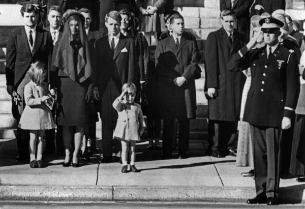John F. Kennedy Jr. saluting his fathers casket during the presidents funeral procession on Nov. 25, 1963.