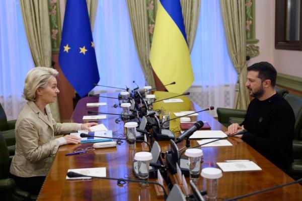 Ursula von der Leyen and Volodymyr Zelensky