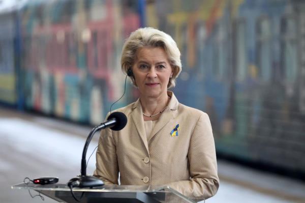Urusula von der Leyen, president of the European Unio<em></em>n's executive branch