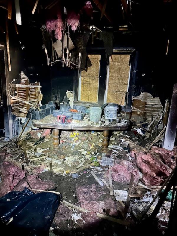 Another angle of the now burned down kitchen. 