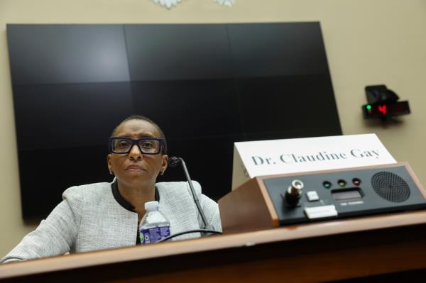 Dr. Claudine Gay, Harvard President, giving testimony at Rayburn House Office Building Washington, DC.