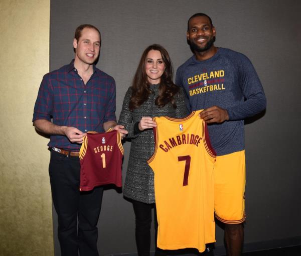 Then-Cavaliers star LeBron James even gave the royals a jersey for their son, Prince George.
