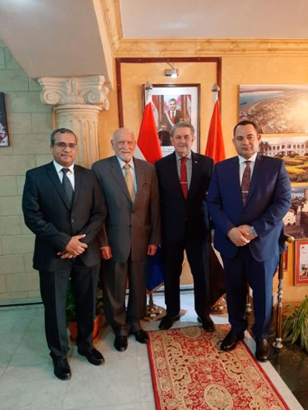 Wael Hana at the Paraguay embassy in Egypt with others.