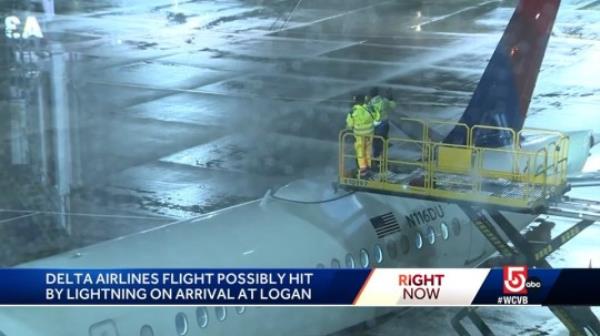 Emergency crews inspected the exterior of the plane after the incident
