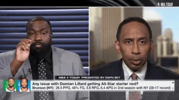 Kendrick Perkins took issue with Stephen A. Smith dismissing Jalen Brunson's snub as an All-Star starter.