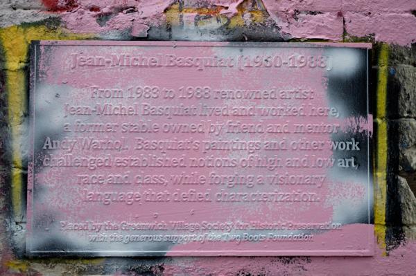 The memorial plaque painted pink
