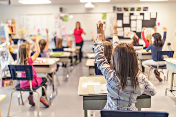 A stock photo of a classroom.