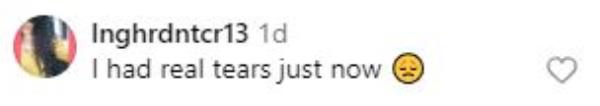 Instagram comment.