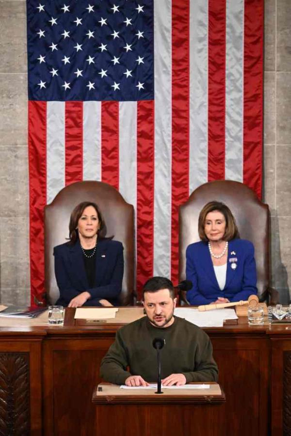In his speech to cheering lawmakers, Zelensky thanked Americans for helping to fund the war effort and said that the mo<em></em>ney is “not charity,” but an “investment” in global security and democracy.