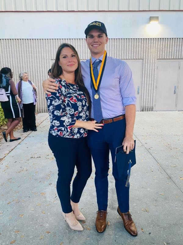 Devin Filippelli and his mother, Krystal Talavera. 