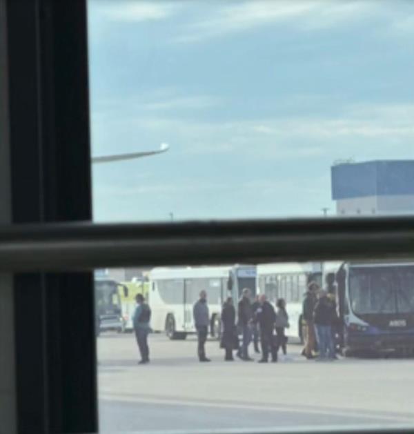Passengers were told to exit the plane, but could not bring any items with them. 