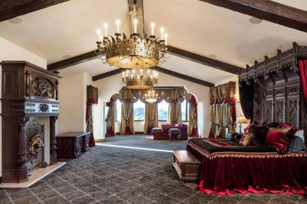 Interior of a bedroom inside the LA home. 