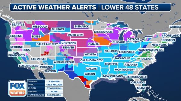 Active weather a<em></em>lerts map across the country 