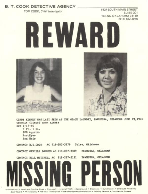 Cynthia Dawn Kinney's missing person poster.