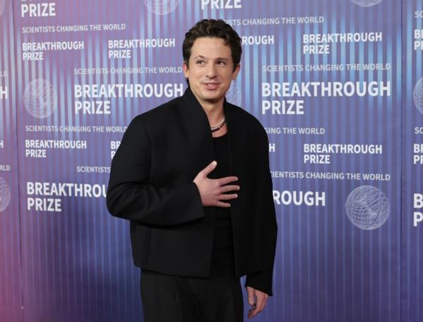 Charlie Puth attends the 10th Annual Breakthrough Prize Ceremony at Academy Museum of Motion Pictures in LA on April 13, 2024.