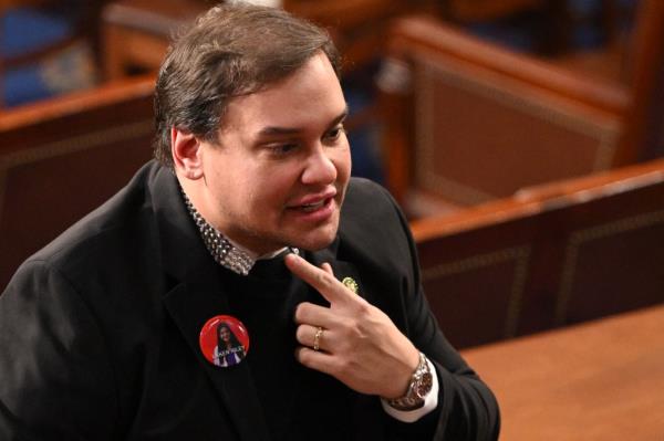 Former Rep. George Santos (R-NY) attends the State of the Unio<em></em>n address in the House Chamber of the US Capitol in Washington, DC, on March 7, 2024.