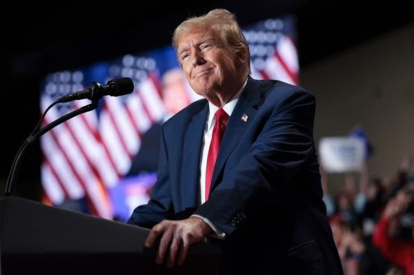 Republican presidential candidate and former President Do<em></em>nald Trump speaks during a Get Out the Vote Rally March 2, 2024 in Richmond, Virginia