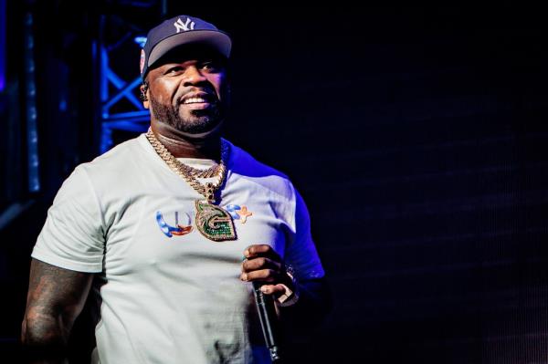 50 Cent performs at Mediolanum Forum of Assago on October 22, 2022 in Milan, Italy