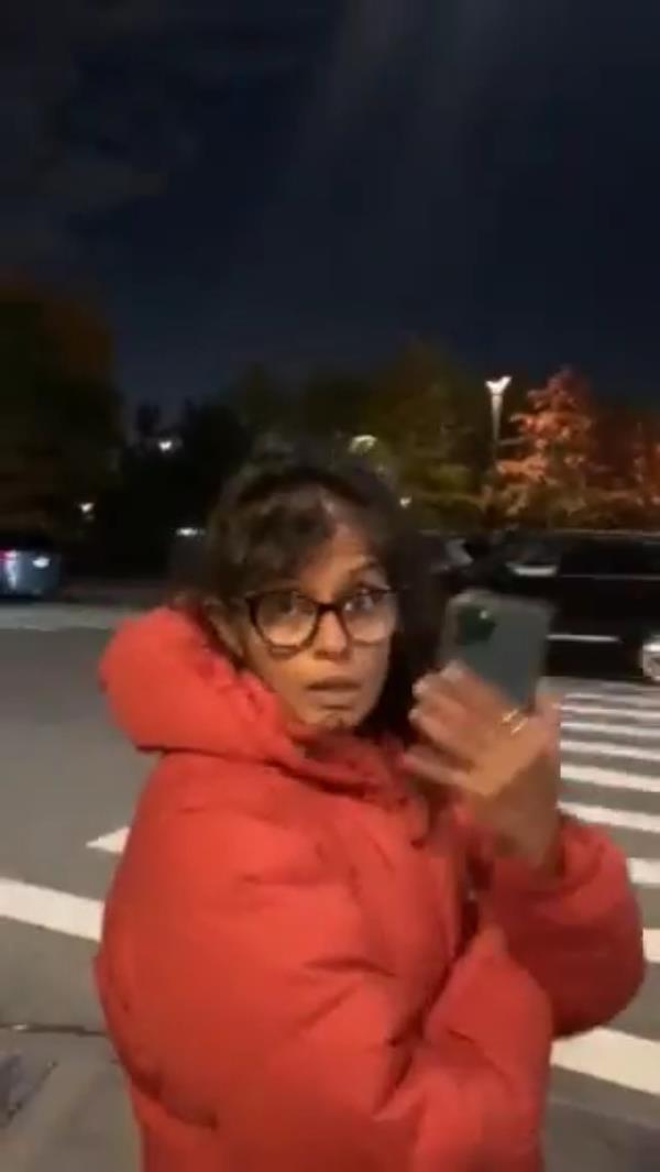 The woman identified as Gupta is pictured in the video.