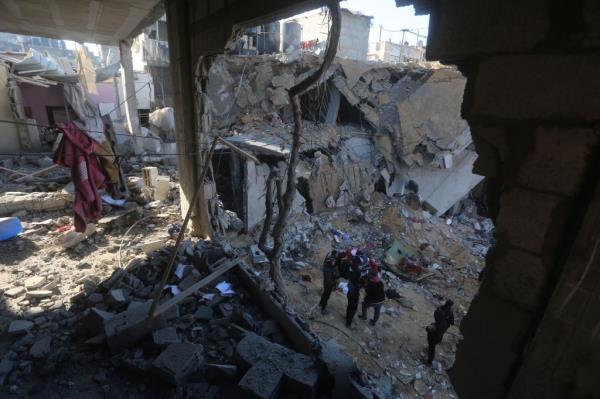 Rubble in Rafah early Saturday.