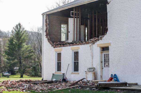 damage to many homes and travel trailers in Milton, Kentucky, after a tornado touched down on Thursday, March 14, 2024