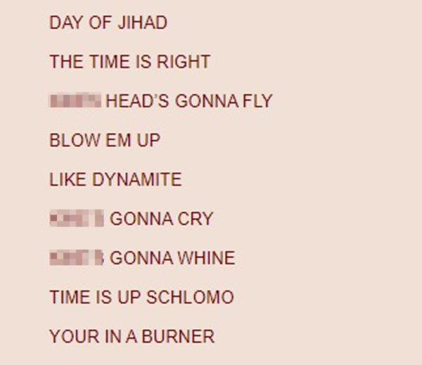 o<em></em>nline forum post on 4chan threatening Jewish people